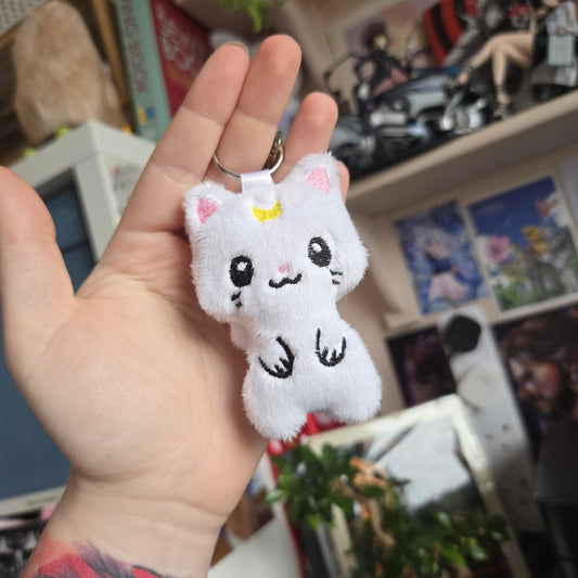 White Cat Keyring