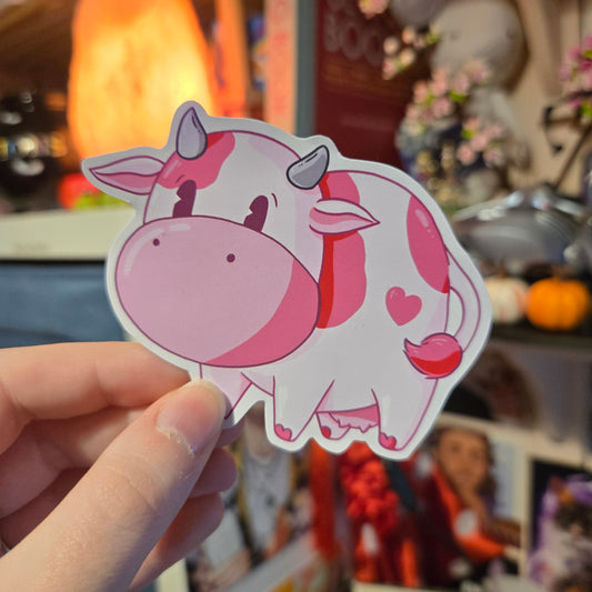 Pink Cow Sticker